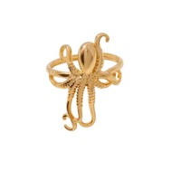 Bague FANKE JZ-XY-062701, Série Océan, motif pieuvre, design audacieux et unique, inaltérable