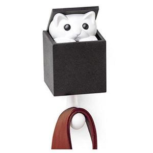UD2 Qualy kittabù unicello gancio da parete appendiabiti in ghisa plastica per bagno da cucina borsa da Garage uso-gatto che fa capolino - Product Image 1