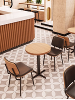 Mobilier moderne de luxe en bois table et chaises de restaurant personnalisées ensemble de canapé de café vente en gros pour une application de café