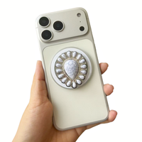 Support de téléphone magnétique blanc turquoise pour bureau, fixation adhésive, support de téléphone portable flexible en métal pour coque, portable