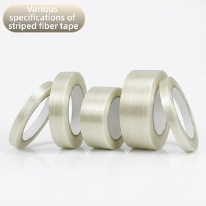 Cinta Reforzada con Fibra de Vidrio Monodireccional de Grado Industrial, Alta Resistencia a la Tracción, Adhesivo Acrílico, Rayas Longitudinales - Product Image 1