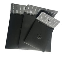 Sobres de embalaje de correo de cartón impermeables biodegradables ecológicos, Impresión de logotipo personalizado, autosellado rígido, negro grueso