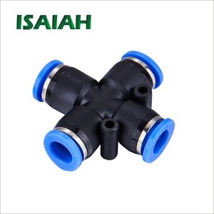 ข้อต่อท่อลมยี่ห้อ ISAIAH รุ่น <span class=keywords><strong>IPZ</strong></span> 04 06 08 10 12 มม. แบบยูเนี่ยนครอส 4 ทาง แบบเสียบเร็ว สำหรับท่อ PU/ไนลอน สำหรับงานอุตสาหกรรม - Product Image 2