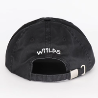 Gewassen zwarte Dad Hat - Good Vibes Only geborduurde surfpet, verstelbare casual baseballpet