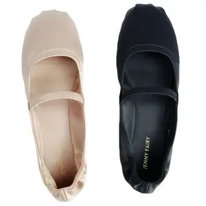 2024 Trending Satin Ballet Flats Elegant Simple Design Mary Jane Flats With Elastic Band Comfortable Flat Shoes For Dress