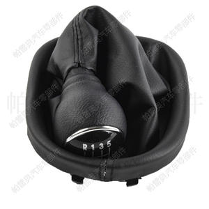 Pomo de palanca de cambios de cuero para coche Volkswagen, 5 velocidades, costuras negras, diseño ergonómico para Passat B6 Caddy - Product Image 1