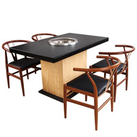 Dahua AOPA — théière en bois carré sans fumée, Table à manger pour Pot chaud, ensemble de Restaurant