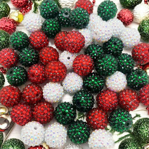 Cuentas Redondas de Acrílico de Colores de 20 mm, Cuentas de Estrás Acrílicas Gruesas, Sueltas, para Hacer Joyas, en Bolsa con Cierre - Product Image 2