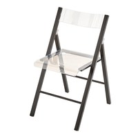 Chaise de restaurant pliable en métal et plastique - Design minimaliste, pliable, usage commercial, mobilier d'extérieur pour écoles, durable