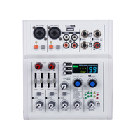 Carte son/mixeur audio professionnel OEM Mini 4 canaux, contrôleur DJ USB/console de mixage audio pour diffusion en direct, enregistrement en studio