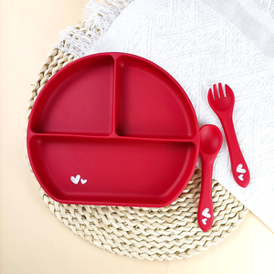 <span class=keywords><strong>Cadeau</strong></span> <span class=keywords><strong>de</strong></span> Noël, kit <span class=keywords><strong>de</strong></span> vaisselle en silicone <span class=keywords><strong>de</strong></span> qualité alimentaire <span class=keywords><strong>pour</strong></span> bébé, assiette à ventouse avec couverts, cuillère et fourchette, résistant à la chaleur, sûr - Product Image 3