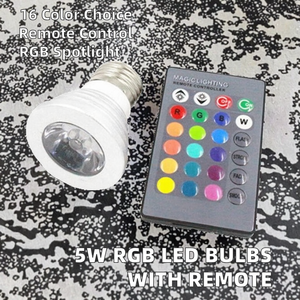 16 màu RGB Spotlight bóng đèn E27 GU10 gu5.3 MR16 LED <span class=keywords><strong>RGBW</strong></span>/rgbww điều khiển từ xa trang trí nội thất ánh sáng đèn với AC85-265V B22 cơ sở - Product Image 2
