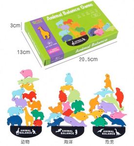 Wooden Stacking Toy Boys Girls Birthday <b>Gifts</b> Balance Competition Game Dinosaur Blocks for Kids - Product Image 1