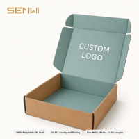 Boîte d'expédition pliante en carton ondulé personnalisée bicolore vert sauge intérieur blanc avec logo pour produits de soin bio et bien-être