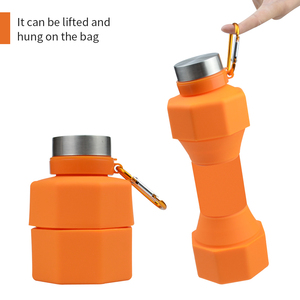 Bouteille d'eau pliable réutilisable en silicone en forme d'haltère de 650 ml, minimaliste, à boire directement, avec couvercle, pour le camping, les voyages et le cyclisme - Product Image 3