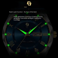 Montre squelette lumineuse pour homme, style mécanique, mouvement à quartz, étanche 30M, boîtier transparent