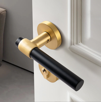 Or pur laiton poignée de porte serrure chambre chambre salle de bain bureau hôtel appartement intérieur poignée de porte levier pur cuivre serrures de porte