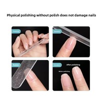 Lime à ongles en verre, kit d'outils de manucure avec têtes carrées, rondes et pointues, résistante à l'eau, douce pour les mains
