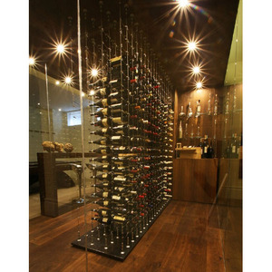 Phong Cách Hiện Đại SS Dây Nổi Hệ Thống Giá Dây Treo Bộ Dụng Cụ Cáp Rượu Vang Giá Hiển Thị Sàn Để Trần Chai Rượu Vang Chủ - Product Image 5