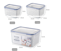 Ensemble de 3 contenants de stockage pour aliments de réfrigérateur avec couvercle et passoire, en plastique, pour conserver la fraîcheur des produits frais, organisation des fruits et légumes