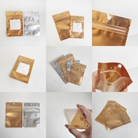 Sacs en mylar plats refermables avec logo personnalisé, couleur or, résistants aux odeurs, thermoscellables, pour l'emballage alimentaire, avec fermeture éclair
