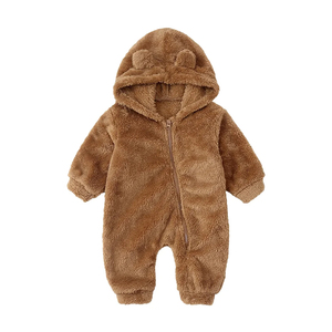 <span class=keywords><strong>Tutina</strong></span> in pile per neonati con cappuccio, a tema orsetto, ecologica, per l'inverno, pigiama intero personalizzabile - Product Image 4