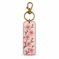 Porte-clés brodé 3D en chenille motif fleur de cerisier Sakura, personnalisable pour sacs à dos, chapeaux et souvenirs de voyage