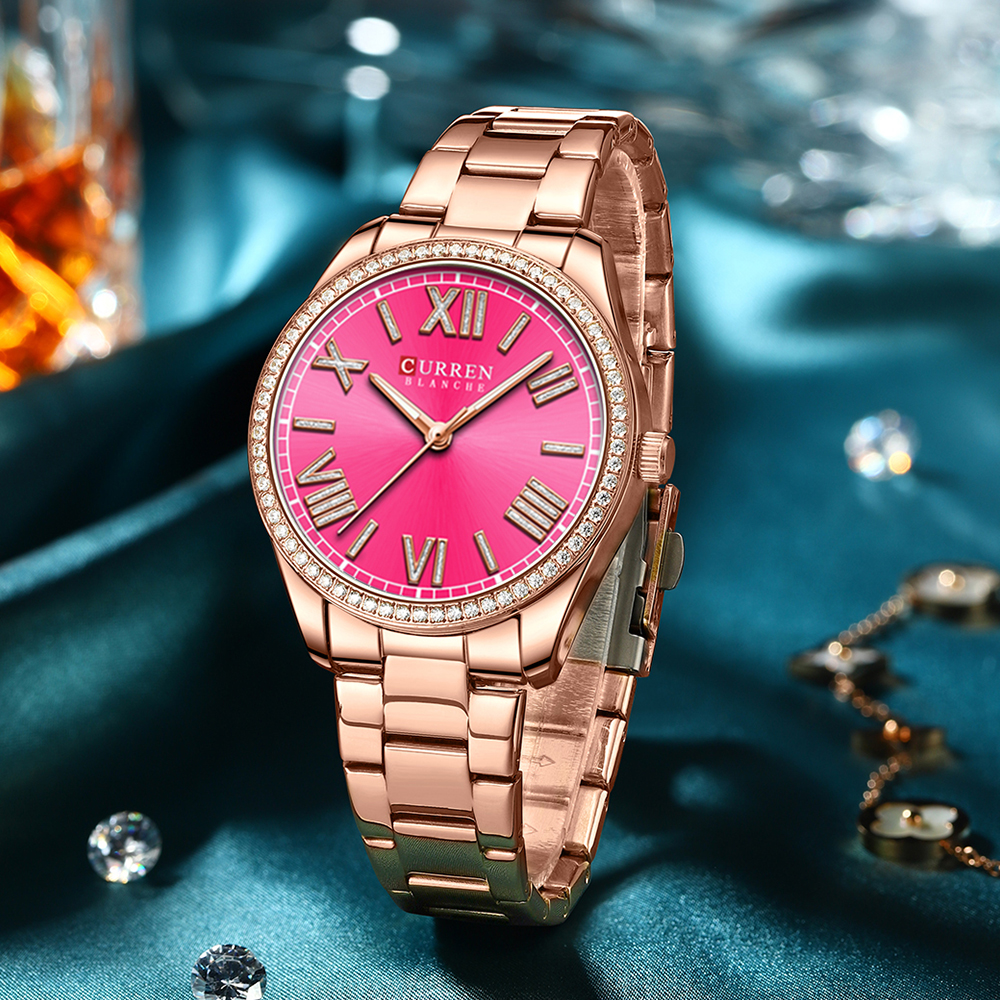 CURREN – montres de luxe pour femmes, montre-bracelet à Quartz et diamant pour dames et filles, mode, étanche, horloge