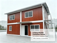 Maison préfabriquée personnalisée à 2 étages en conteneur, maison modulaire pliable, dortoir pour ouvriers de chantier, bureau, cabane