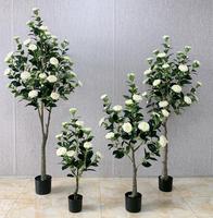 Arbre à fleurs bonsaï, arbre artificiel à fleurs de camélia en pot, plante pour décoration intérieure