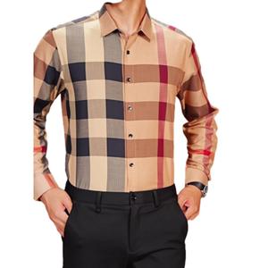 <span class=keywords><strong>Chemise</strong></span> à carreaux à la mode haut de gamme pour hommes Offre Spéciale <span class=keywords><strong>Chemise</strong></span> décontractée à manches longues à rayures <span class=keywords><strong>sans</strong></span> fer - Product Image 2