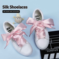 Lacets plats en satin Olian personnalisés de 4 cm, style ballet, pour chaussures décontractées et baskets allemandes