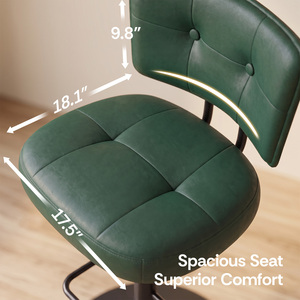 Counter Height <b>Bar</b> <b>Stool</b> Ergonomic Tufted <b>Back</b> <b>Bar</b> Chair Swivel Height Adjustable <b>Bar</b> <b>Stools</b> for Cafe Pub Kitchen - Product Image 3