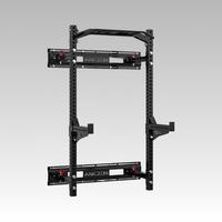 Rack de Potencia Multifunción con Barra de Dominadas Plegable, Soporte de Pared para Entrenamiento, Equipo de Gimnasio Comercial para Interiores con Cable Crossover