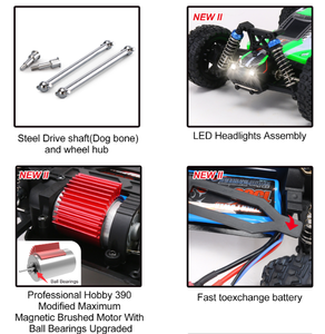 รถบรรทุกมอนสเตอร์ออฟโรด REMO Hobby SJY-1651 ขนาด 1/16 ขับเคลื่อน 4 ล้อ พร้อมไฟ LED รุ่น BUGGY TRUCK แบบมีแปรงถ่าน - Product Image 3