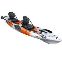Canoë Kayak 395CM Construction rotomoulée Tandem Sit-On-Top Design Stable Sit-On-Top Design Double Kayak De Pêche 2 Personnes