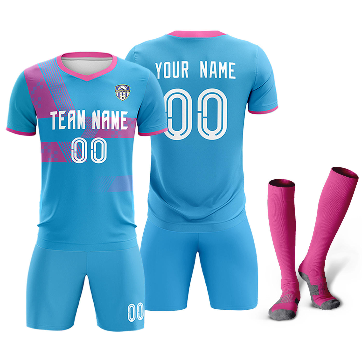 Powder Blue&Pink&White-K030