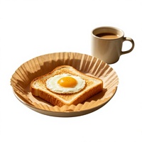 Papiers de cuisson ronds jetables antiadhésifs en kraft naturel pour friteuse à air chaud, accessoires pour la cuisson