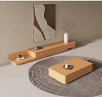Petit appartement moderne de luxe meuble TV en bois massif ensemble de table basse conception de peinture piano simple table centrale lumineuse pour la vie