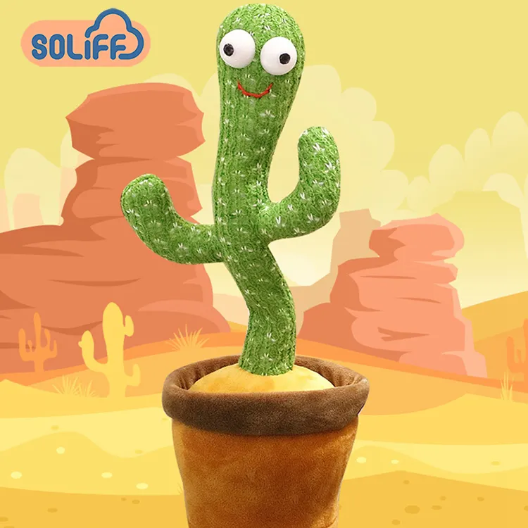 Cactus magique de danse musical, 1 pièce, jouet en peluche, souple et électrique