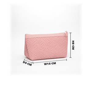 Zippered Polyester <b>Cosmetic</b> <b>Bag</b> ODM OEM customization BSCI Waffle <b>Travel</b> Makeup Pouch Customizable Vintage <b>Bag</b> - Product Image 1
