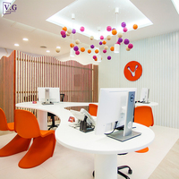 Personnalisé unique particulier luxe surface solide poste de travail bureau mobilier de bureau pour plusieurs personnes