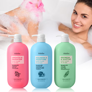 Shakebar Moisture <span class=keywords><strong>Body</strong></span> <span class=keywords><strong>Wash</strong></span> Marque privée Vente en gros Huile d'argan naturelle biologique Gel douche éclaircissant et blanchissant