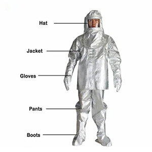 Traje Ignífugo de Aluminio Plateado 1000, Resistente al Calor, Protección Contra Radiación de Fuego, Talla 4, <span class=keywords><strong>para</strong></span> Rescate de Emergencia - Product Image 1