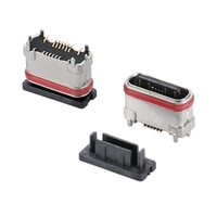 Connecteur femelle USB Type-C 4 broches étanche IPX8, montage vertical SMT, en acier inoxydable, pour la charge et le transfert de données