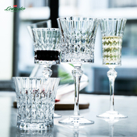 Verre à champagne, jus, vin rouge, cocktail, style français, sans plomb, transparent, gobelet embossé de style européen, pour bar, fête, mariage