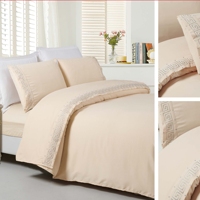 Ensemble de draps en microfibre polyester à dentelle 4 pièces certifié OEKO BSCI ISO