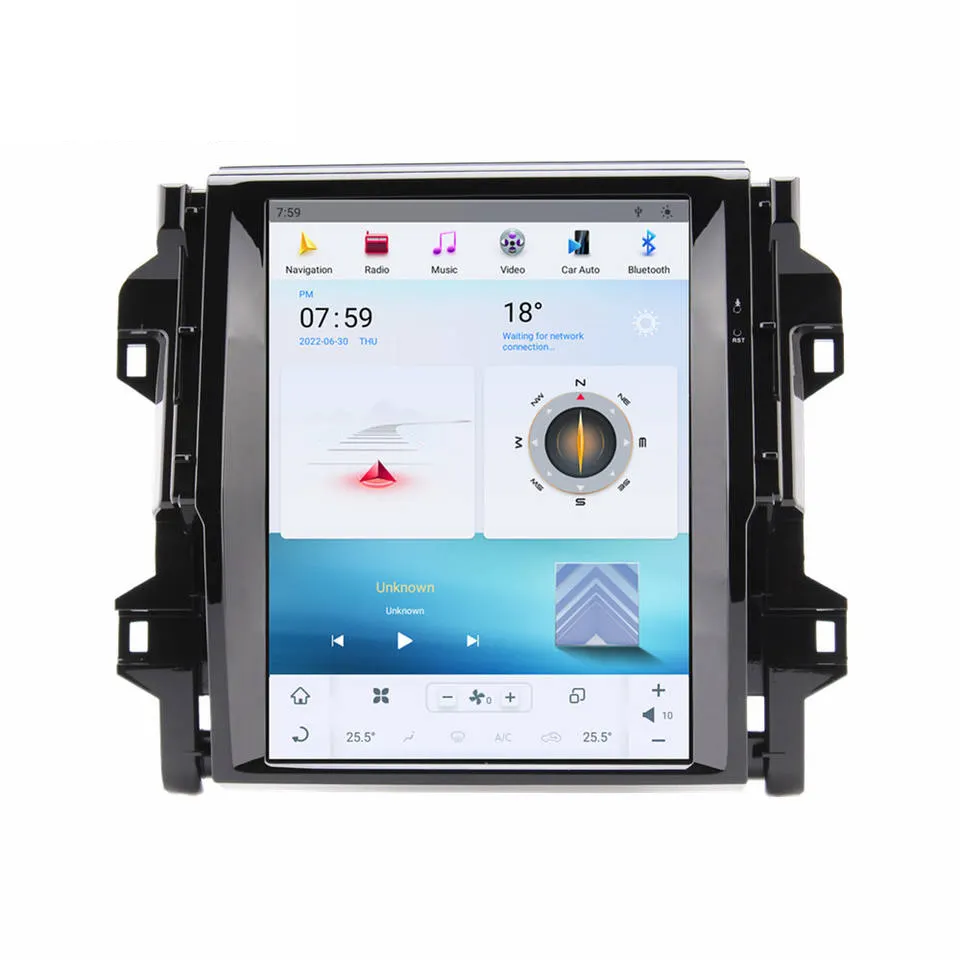 12.1" Tesla car DVD player for Toyota fortuner 2016-2022 CarPlay+DSP car stereo touch screen radio android