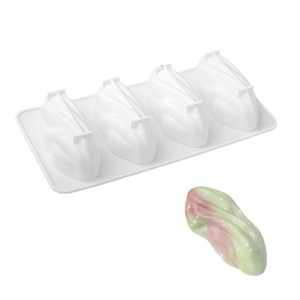 4-Cavity Pistachio Silicone Mousse <b>Mold</b> For Cake Baking DIY Dessert Pudding <b>Mold</b> Irregular Shape <b>Hand</b> Wash Only - Product Image 4