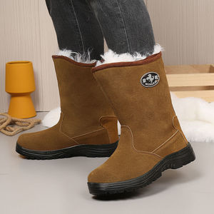 Botas de Nieve Rusas Importadas de Lana con Tacón Medio, Botas de Invierno Cálidas y Gruesas, Suela Inyectada Antideslizante y Resistente al Desgaste para Uso en Interiores - Product Image 2